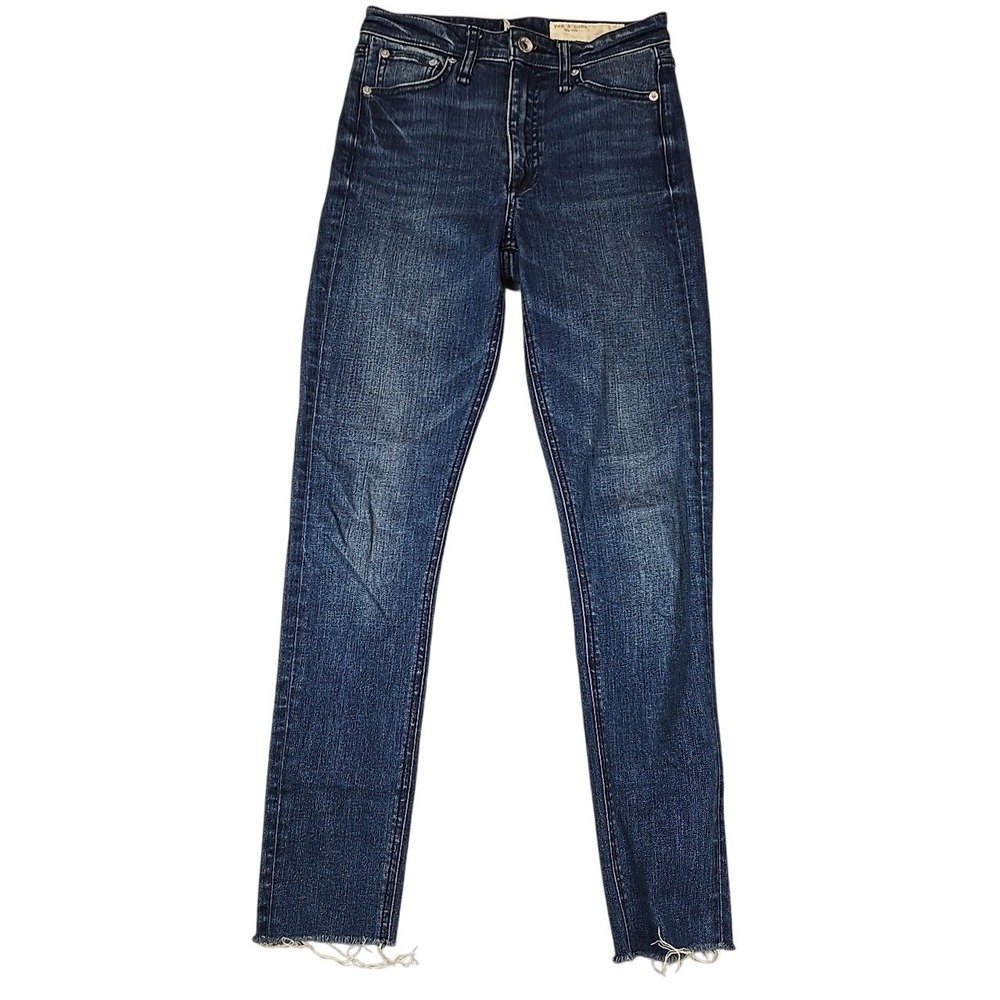 Rag & Bone Women's Nina High Rise Skinny Jeans In TOPAZ Blue Size: 24 MSRP $195
